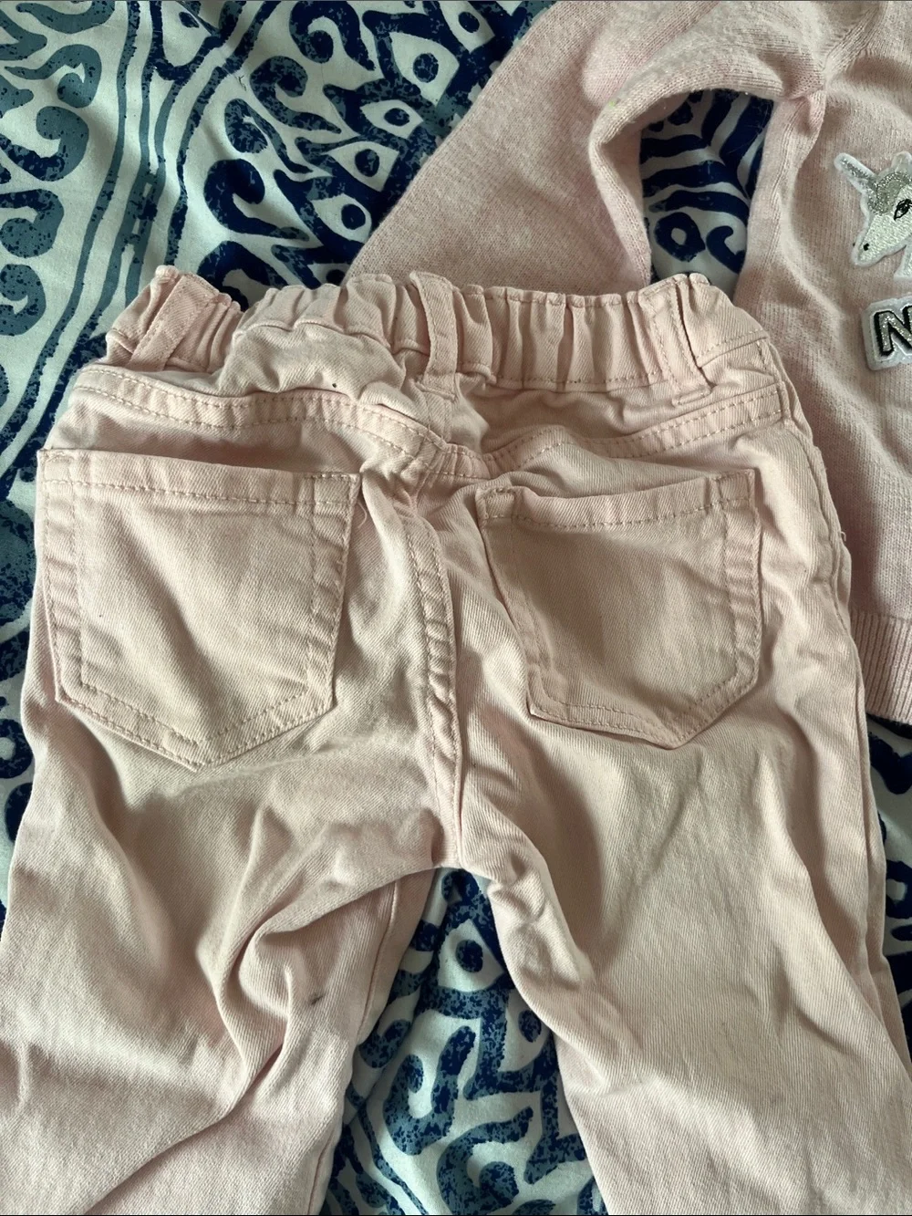 Children’s Place Toddler girls  Pink Patchwork Sweater & Pants Set